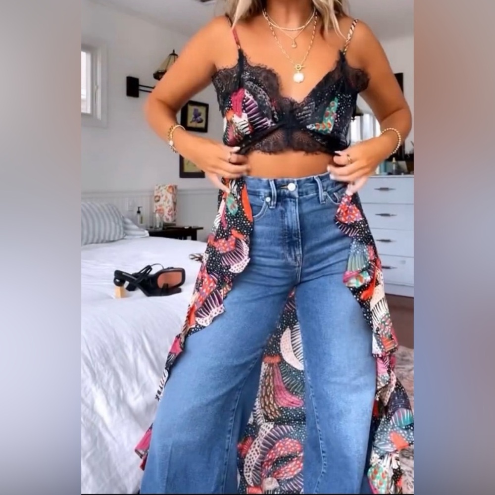 Farm Rio | Anthropologie Long Lace Camo - S